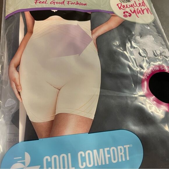 MAIDENFORM FLEXEES HIGH WAIST THIGH SLIMMER, black, MEDIUM new - Picture 2 of 5